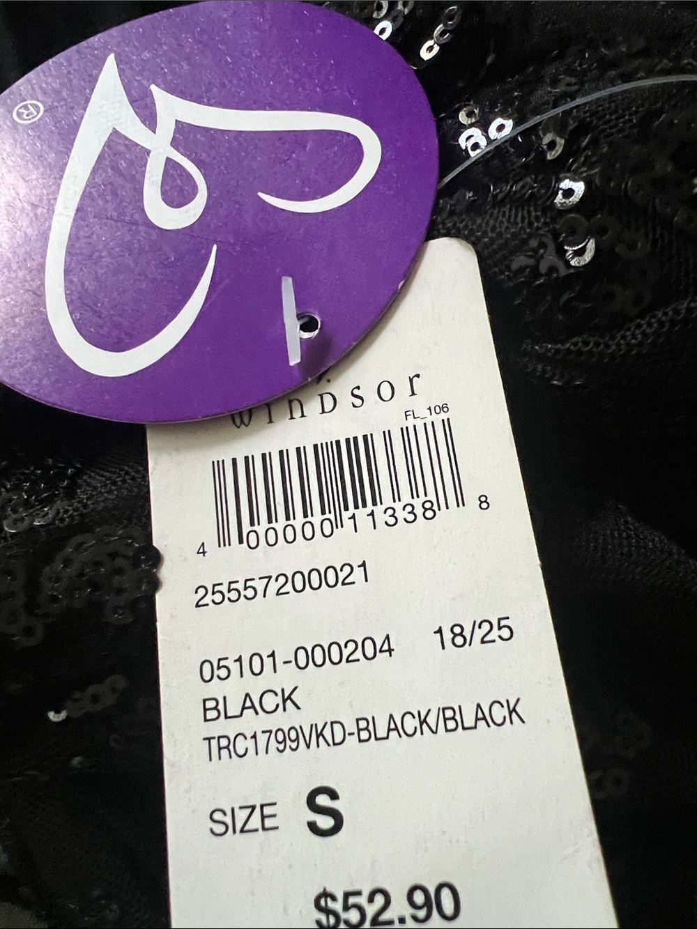 Windsor Black Sequin Mini Dress with Ruffle Hem - Picture 5 of 5